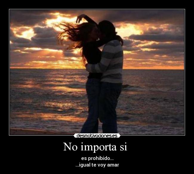 No importa si  - es prohibido...
...igual te voy amar