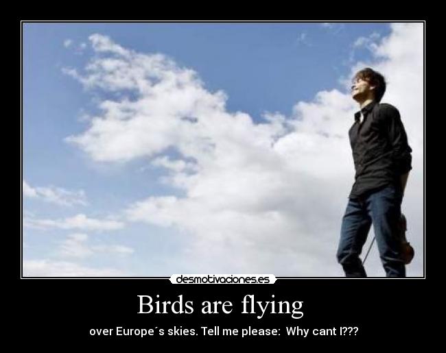 Birds are flying  - over Europe´s skies. Tell me please:  Why cant I???