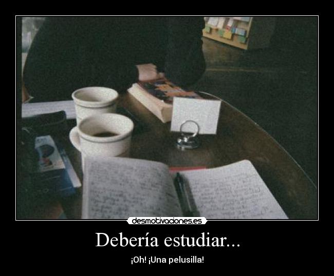 Debería estudiar... - ¡Oh! ¡Una pelusilla!