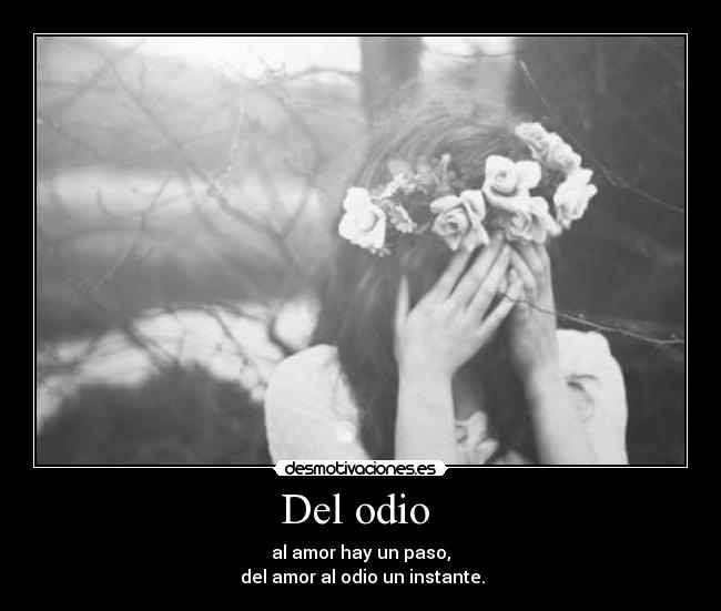 Del odio - al amor hay un paso,
del amor al odio un instante.