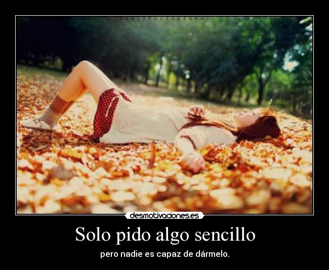 Solo pido algo sencillo - pero nadie es capaz de dármelo.