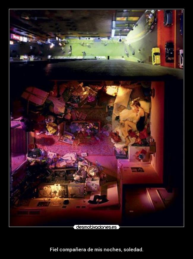 - Fiel compañera de mis noches, soledad.