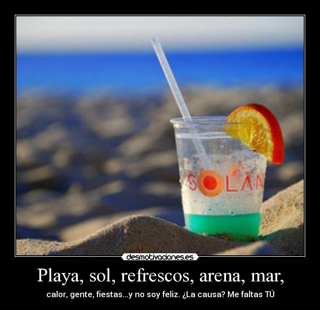 Playa, sol, refrescos, arena, mar, - 
