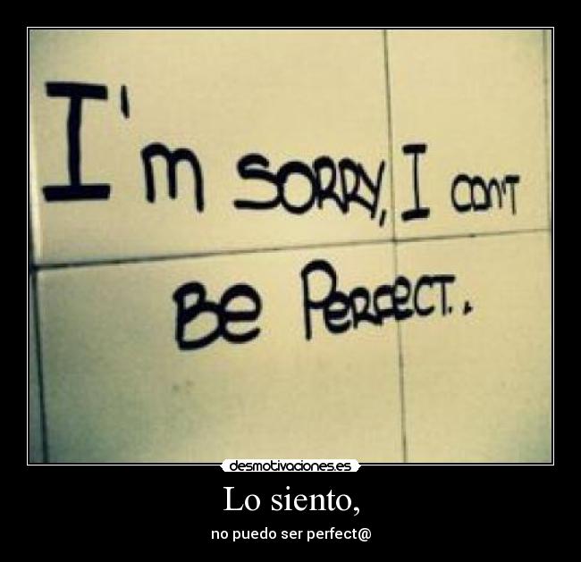 Lo siento, - 