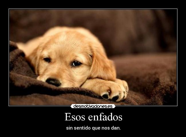 Esos enfados - sin sentido que nos dan.