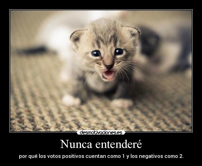 Nunca entenderé - por qué los votos positivos cuentan como 1 y los negativos como 2.