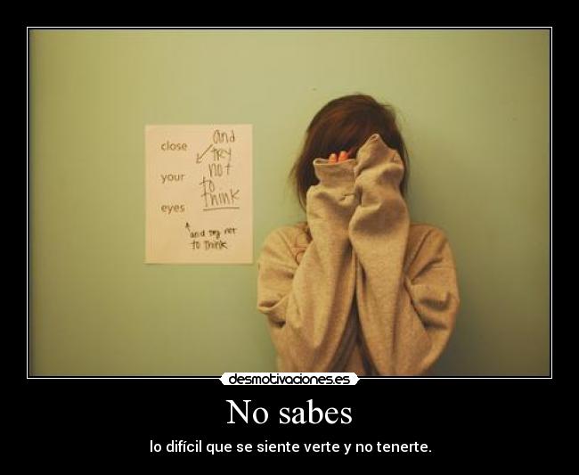 No sabes - 