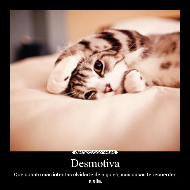 Desmotiva - Que cuanto más intentas olvidarte de alguien, más cosas te recuerden a ella.