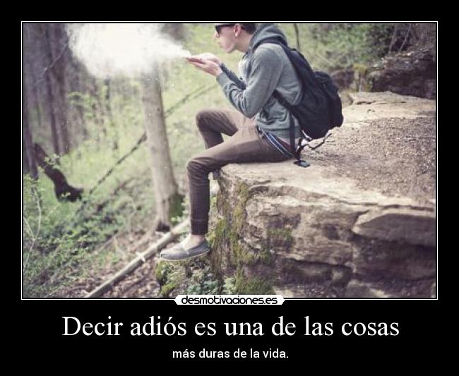 Decir adiós es una de las cosas -