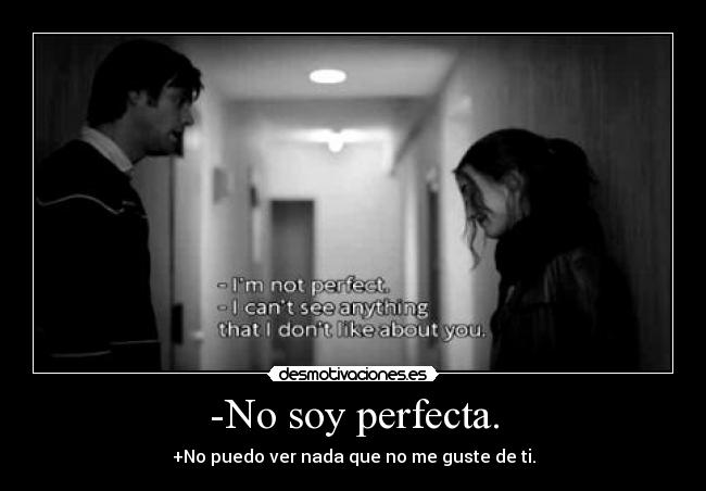 -No soy perfecta. -