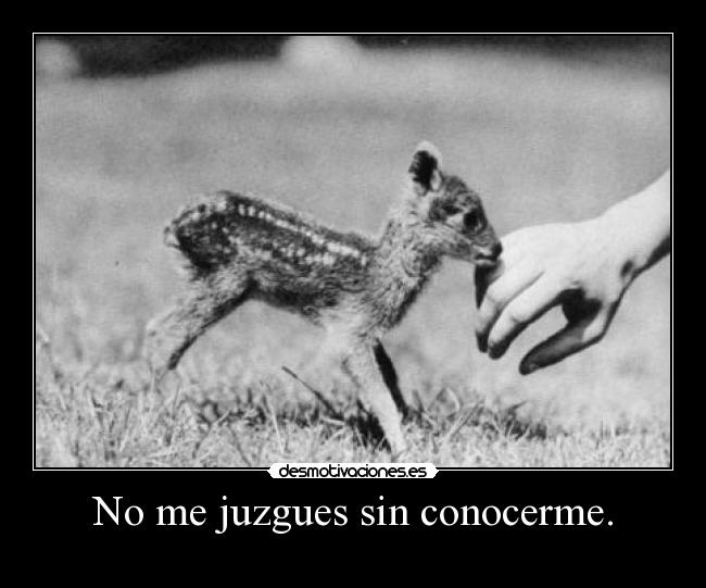 No me juzgues sin conocerme. - 