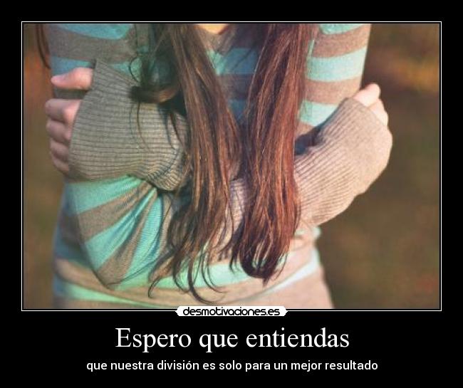 Espero que entiendas - que nuestra división es solo para un mejor resultado
