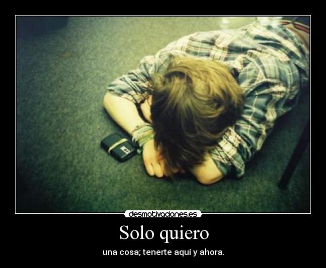 Solo quiero - una cosa; tenerte aquí y ahora.