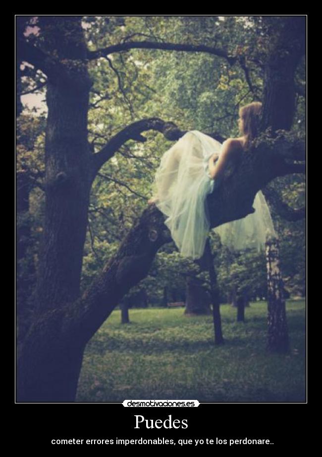 Puedes - cometer errores imperdonables, que yo te los perdonare..