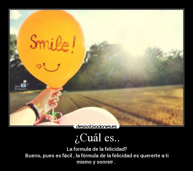 carteles formula felicidad amor propio sonreir desmotivaciones