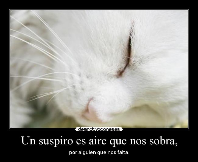 Un suspiro es aire que nos sobra, - por alguien que nos falta.