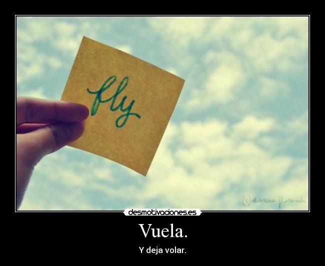 Vuela. - Y deja volar.