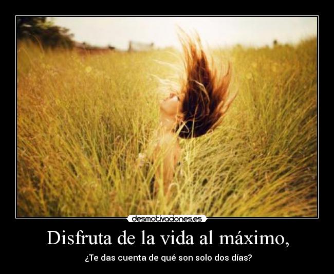 Disfruta de la vida al máximo, - 