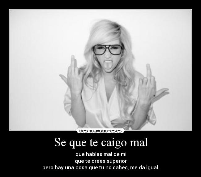 Se que te caigo mal -