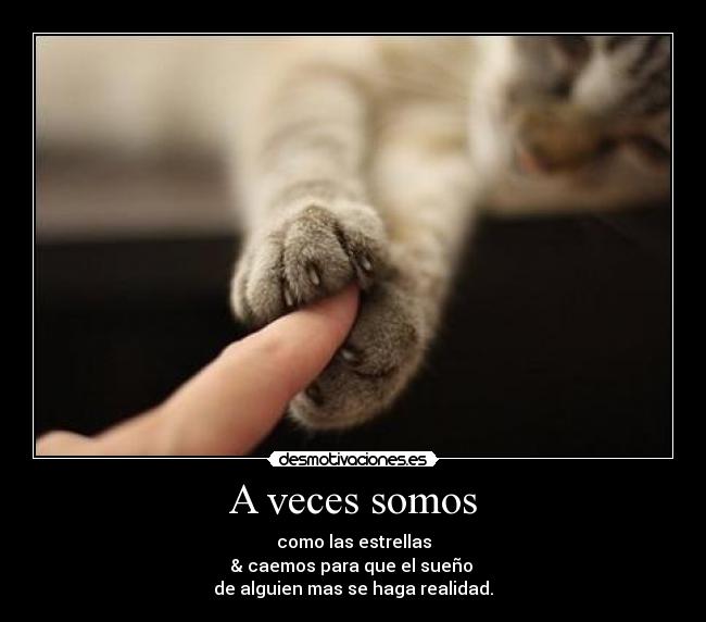 A veces somos - como las estrellas
& caemos para que el sueño
de alguien mas se haga realidad.