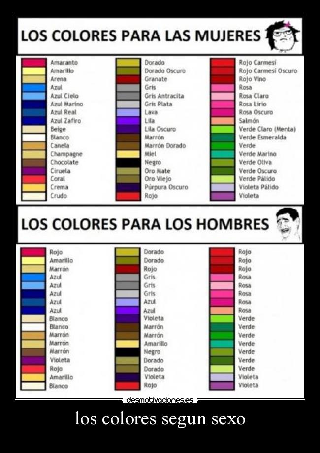 los colores segun sexo - 