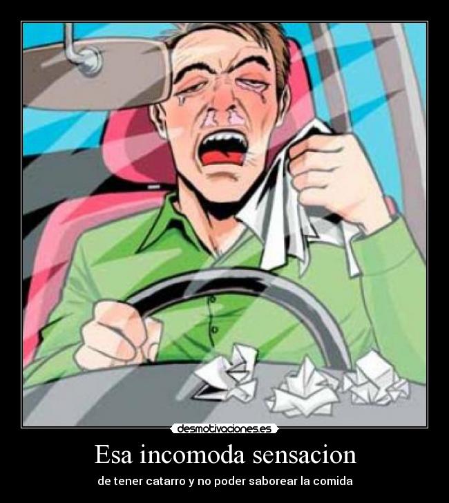 Esa incomoda sensacion - de tener catarro y no poder saborear la comida