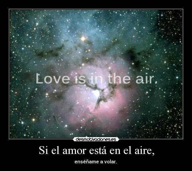 Si el amor está en el aire, - enséñame a volar.