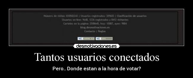 Tantos usuarios conectados - Pero.. Donde estan a la hora de votar?