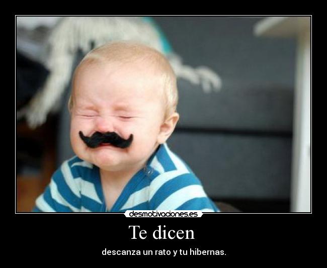 Te dicen - descanza un rato y tu hibernas.