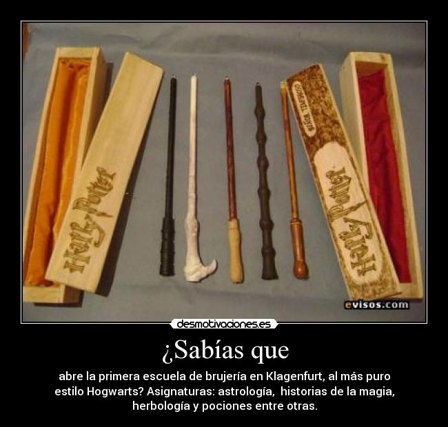 ¿Sabías que - abre la primera escuela de brujería en Klagenfurt, al más puro
estilo Hogwarts? Asignaturas: astrología, historias de la magia,
herbología y pociones entre otras.
