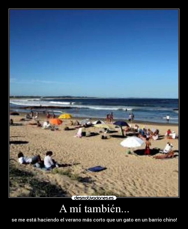 A mí también... - se me está haciendo el verano más corto que un gato en un barrio chino!
