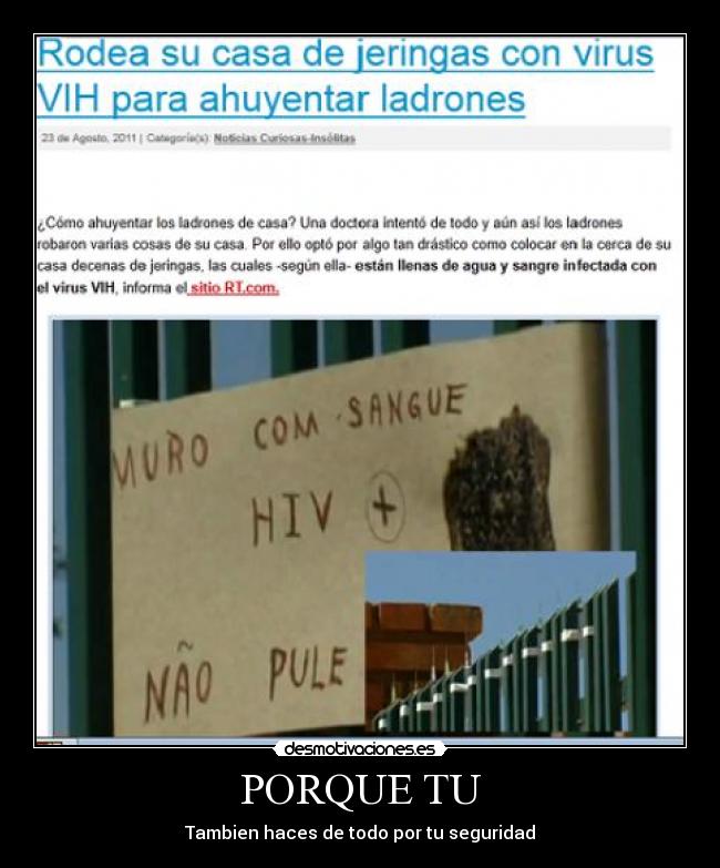 PORQUE TU - Tambien haces de todo por tu seguridad