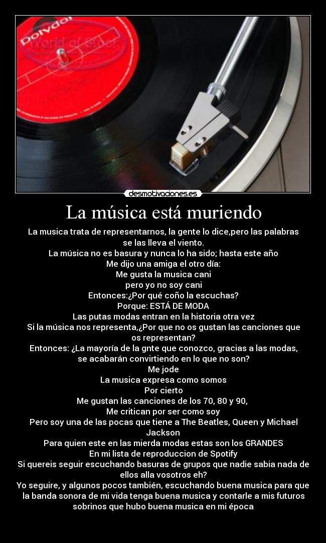 La música está muriendo -