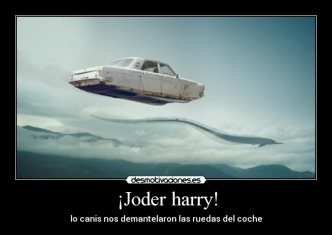 ¡Joder harry! - lo canis nos demantelaron las ruedas del coche