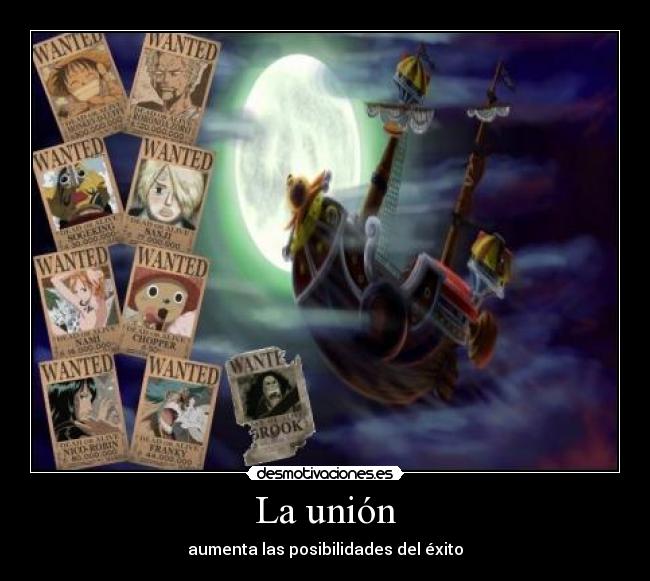 carteles one piece thousand sunny union exito banda wanted luffy zoro sanji usopp nami robin desmotivaciones