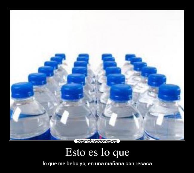 Esto es lo que - lo que me bebo yo, en una mañana con resaca