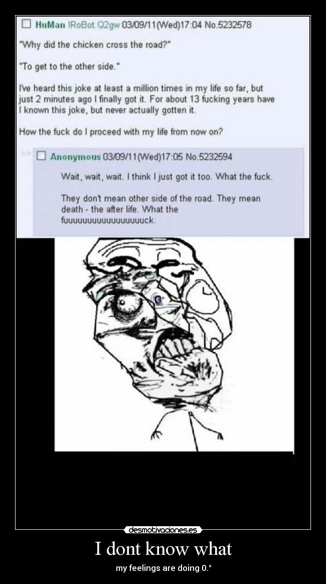 I dont know what - my feelings are doing 0.°