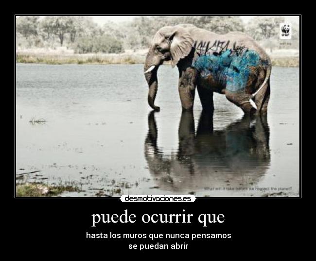 puede ocurrir que - hasta los muros que nunca pensamos
se puedan abrir