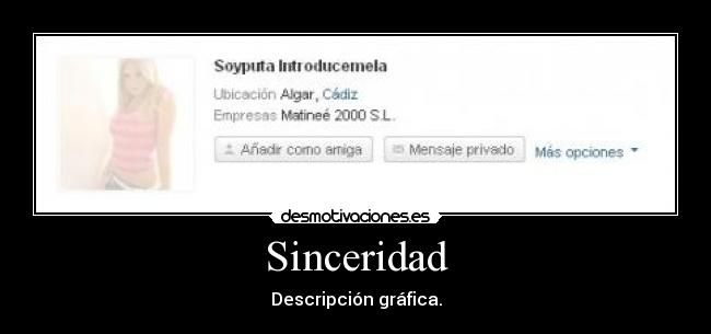 Sinceridad - Descripción gráfica.