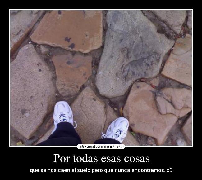 Por todas esas cosas - que se nos caen al suelo pero que nunca encontramos. xD