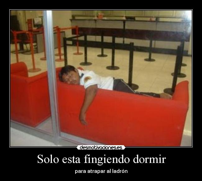carteles dormir solo esta fingiendo dormir desmotivaciones