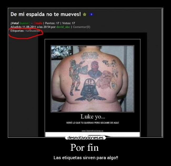 Por fin  - Las etiquetas sirven para algo!!