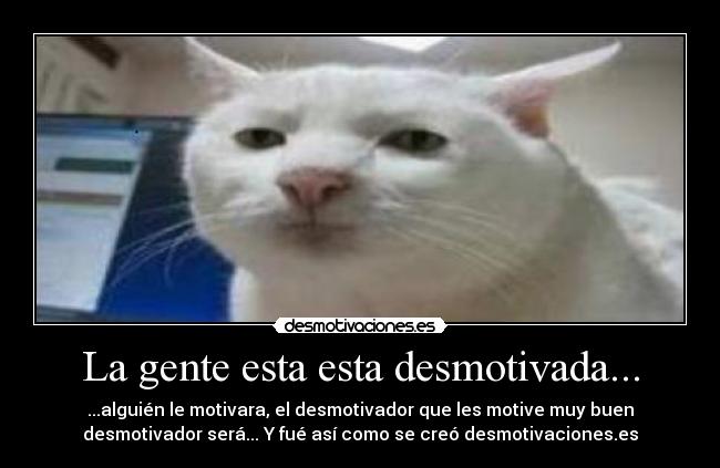 La gente esta esta desmotivada... -