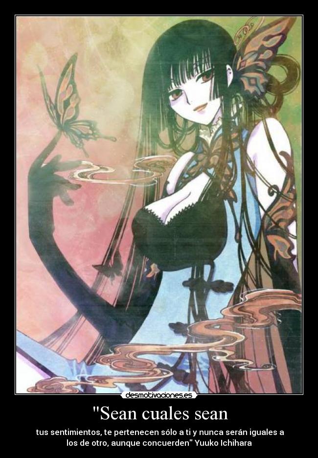 carteles anime frase yuuko ichihara xxxholic desmotivaciones