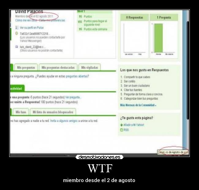 WTF - miembro desde el 2 de agosto