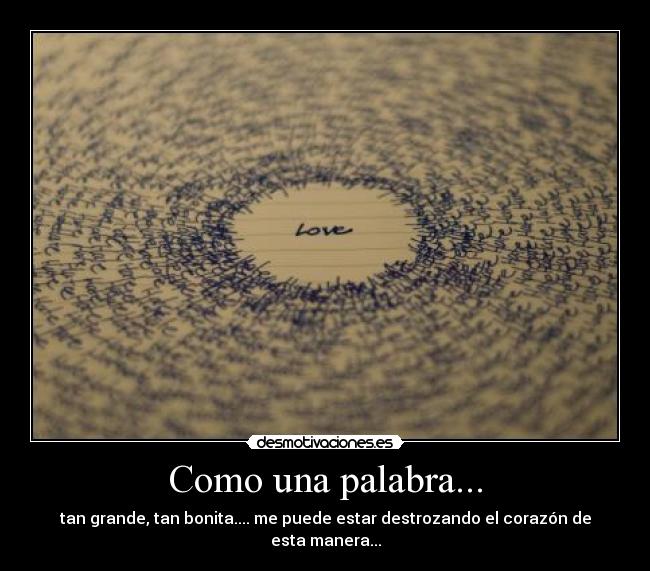 Como una palabra... - 