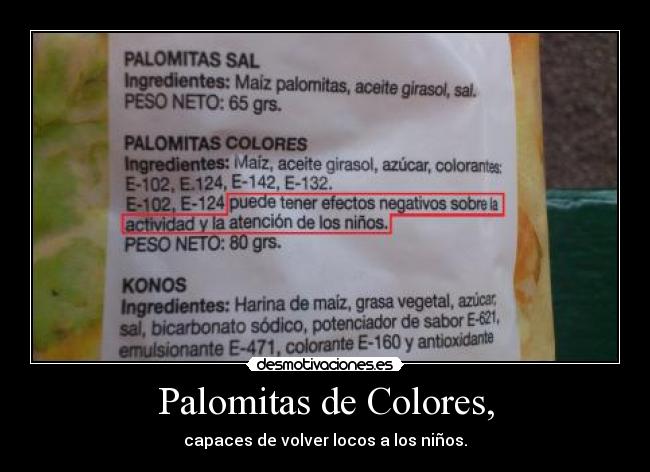 Palomitas de Colores, - capaces de volver locos a los niños.