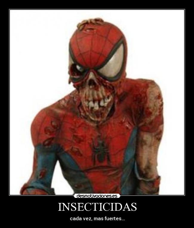 carteles aranasspidermaninsecticidashumor desmotivaciones