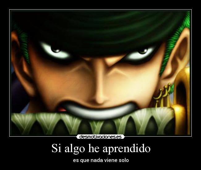 carteles zoro katana boca pendiente banda dientes morder one piece pirata desmotivaciones