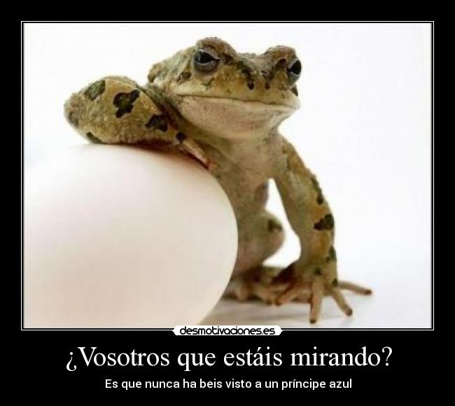 ¿Vosotros que estáis mirando? - Es que nunca ha beis visto a un príncipe azul